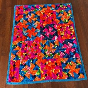 Hawaiian Patchwork Quilt Aloha Tiki Throw Blanket